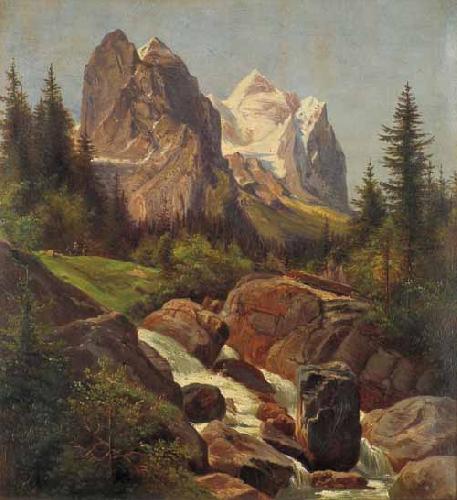 Friedrich Paul Nerly Wellhorn und Wetterhorn oil painting image